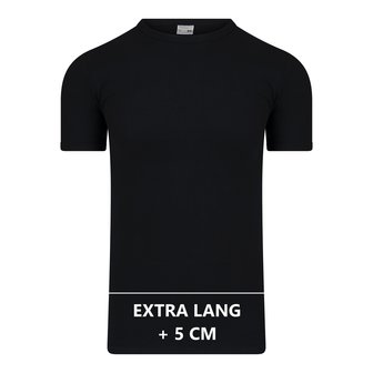 Extra lang heren T-shirt met O-Hals M3000 Zwart