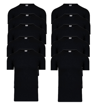 10-Pack Heren T-shirts met ronde hals en K.M. M3000 Zwart