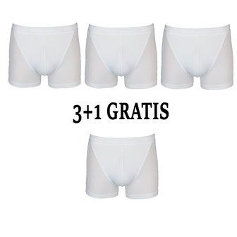 3-Pack + 1 GRATIS Heren Boxershort Rib Beeren Young Wit