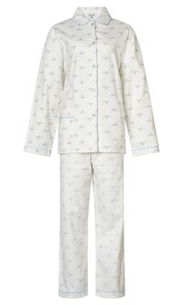  Dames Flanel Pyjama 100% Katoen met print Vos - Wit