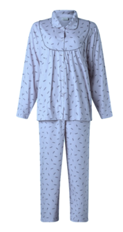 Dames tricot pyjama met lange mouwen 100% Katoen - Blue