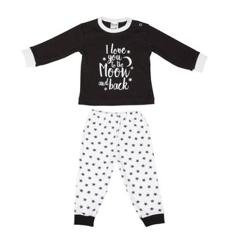Baby pyjama Beeren &quot;To the Moon&quot; Zwart