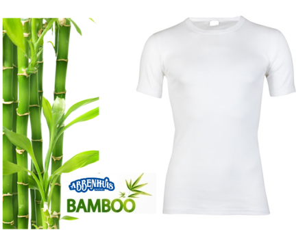 Boru Bamboo heren T-shirt K.M. Wit extra lang