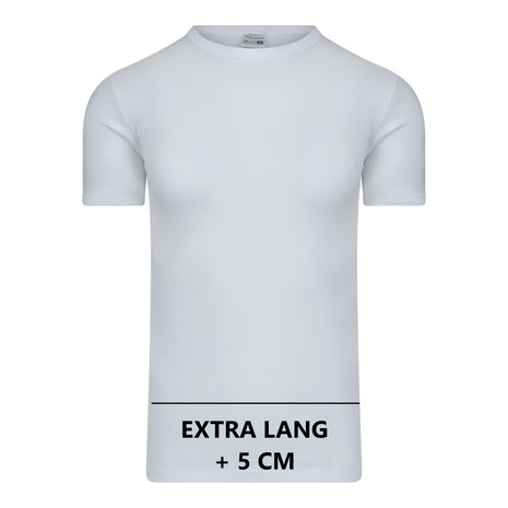 Extra lang heren T-shirt met O-Hals M3000 Wit