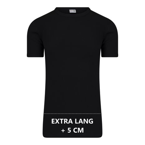 10-pack Extra lange heren T-shirts met O-Hals M3000 Zwart