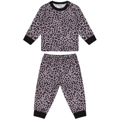 Alvast Stof Interpretatief Baby pyjama M3000 Leopard Bruin - Beerenondergoed.nl