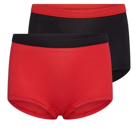 2-Pack Mix&Match meisjes boxershorts Rood/Zwart