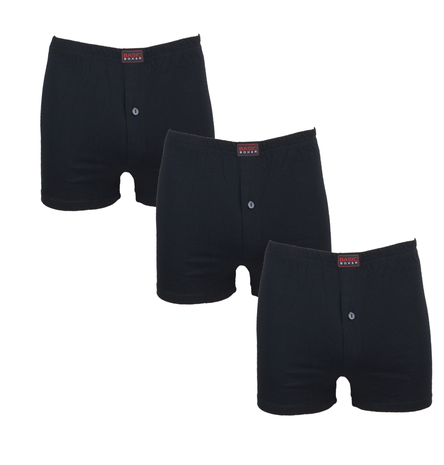 Basic 3-Pack Wijdvallende heren boxershorts Zwart