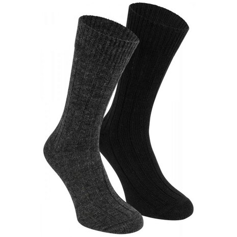 2-paar Lamswollen sokken 