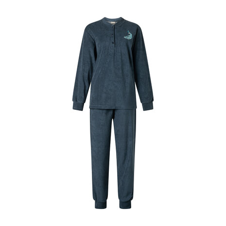 Dames pyjama Lunatex badstof 12-4206 - Navy