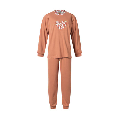 Dames pyjama interlock van Lunatex Terracotta