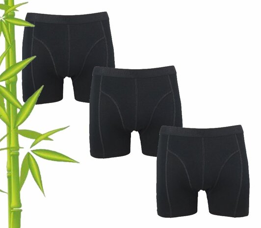 3-pack Bamboe heren boxershorts Boru Zwart