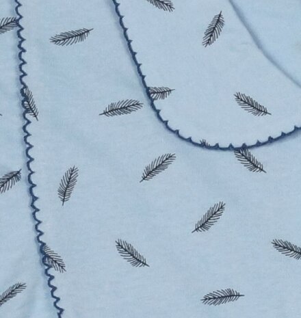 Dames tricot nachthemd met Lange mouw 100% katoen - Blue