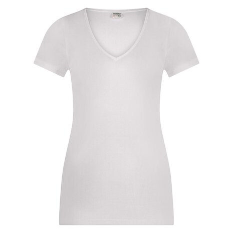 5-pack Dames Beeren  T-shirt met  V-hals en korte mouw M3000 Wit