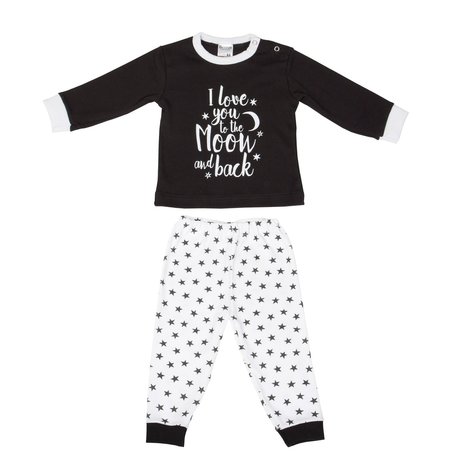 Baby pyjama Beeren "To the Moon" Zwart