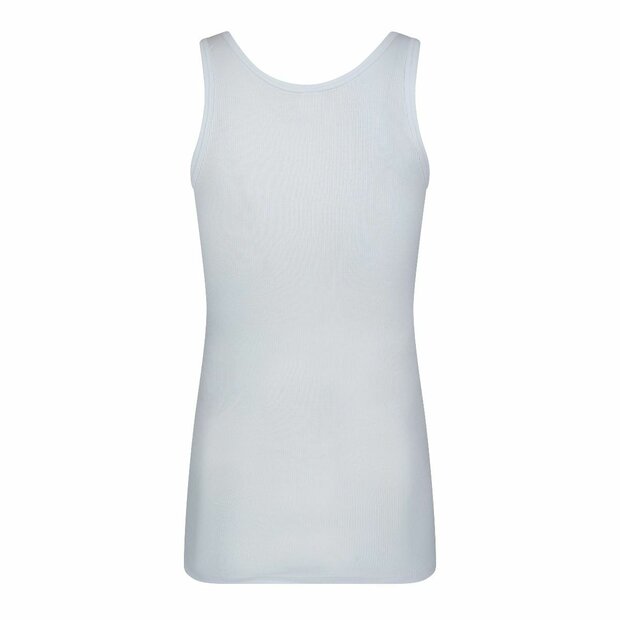 Heren singlet 2x2 rib Startex Wit