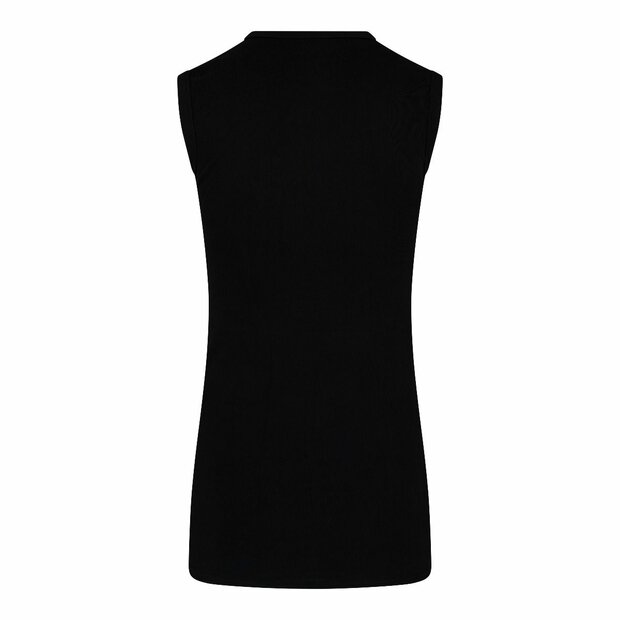 Extra lang heren mouwloos shirt O-Hals M3000 Zwart