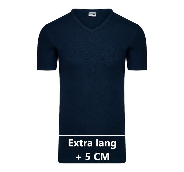 Extra lang heren T-shirt met V-hals M3000 Marine 