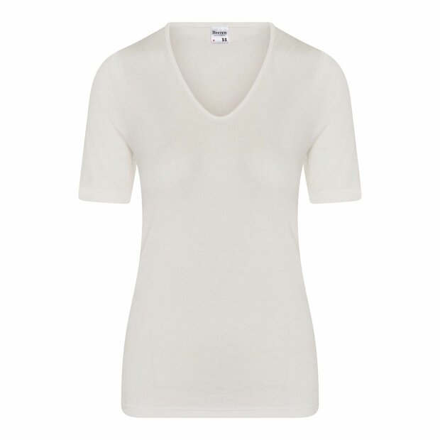 Thermo Dames shirt met met korte mouw Wolwit