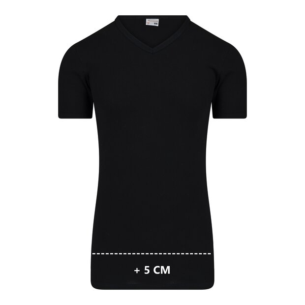 10-Pack Extra lange heren T-shirts met V-hals M3000 Zwart