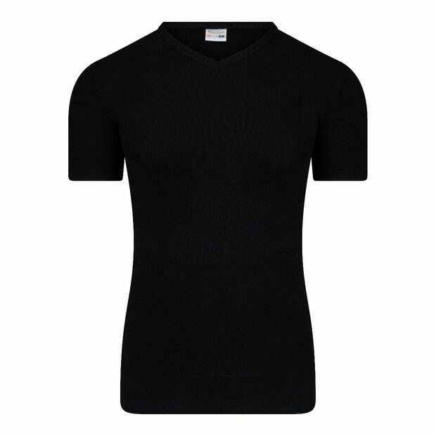 10-pack Heren T-shirts met V-hals en K.M. M3000 Zwart