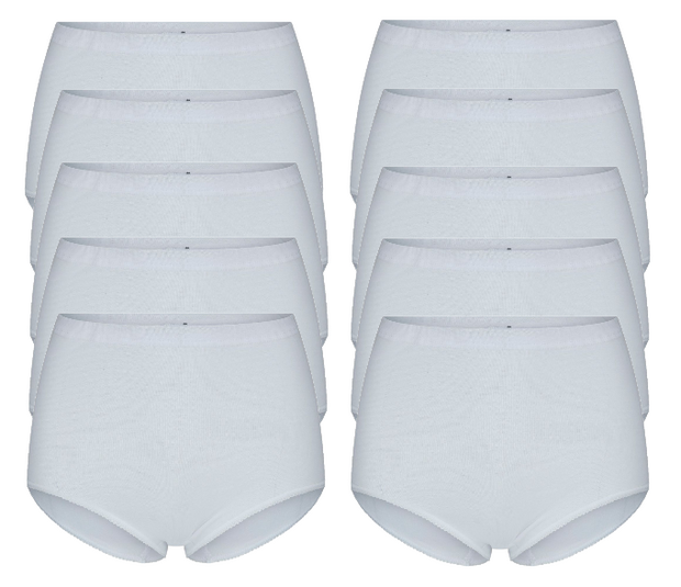 10-Pack Dames tailleslips (Maxi) Briljant Wit 