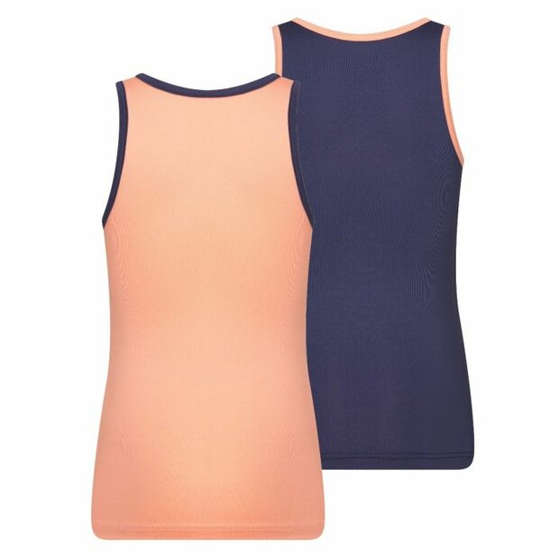 2-Pack Mix&amp;Match meisjes hemden Zalm/D.Blauw