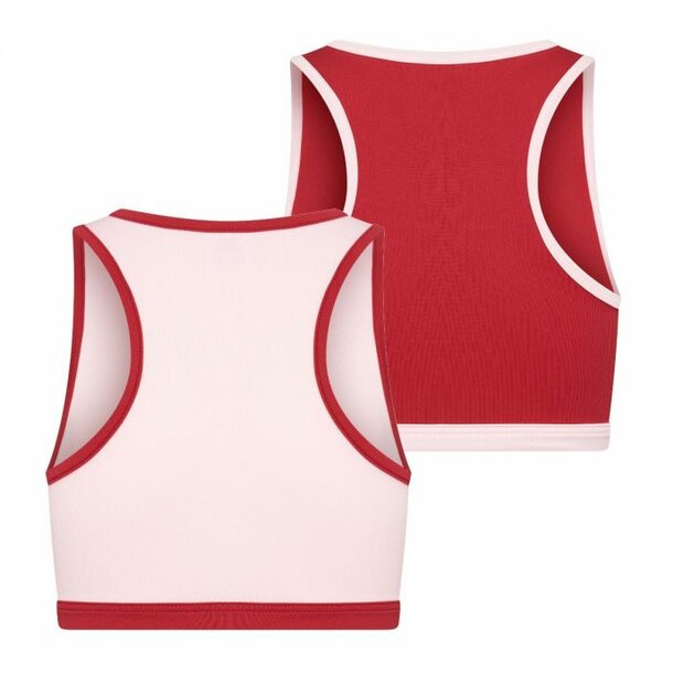 2-Pack Mix&amp;Match meisjes hesjes L.Roze/D.Rood