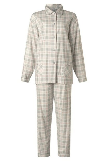 Cocodream Dames Flanel Pyjama Ruit - Grijs