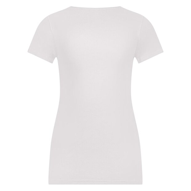 Dames   Beeren T-shirt met  V-hals en korte mouw M3000 Wit