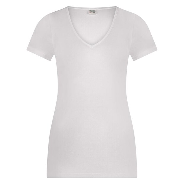 2-pack Dames  Beeren  T-shirt met  V-hals en korte mouw M3000 Wit