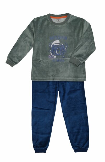 Jongens katoen velours pyjama Art. 251723 Grijs