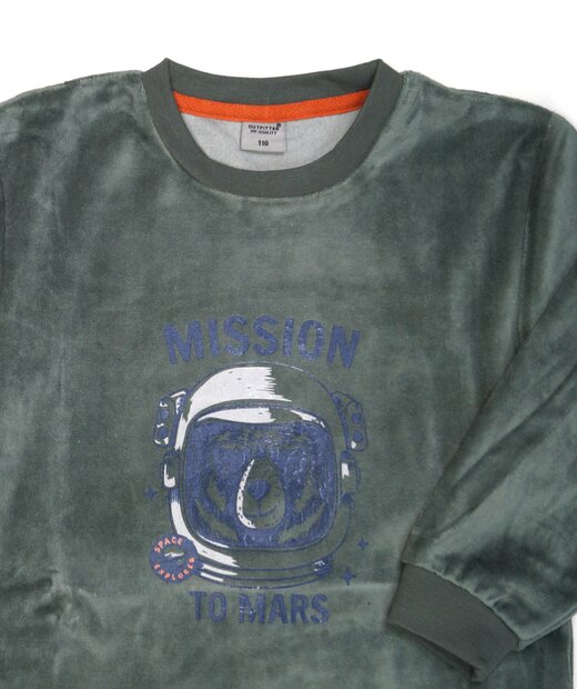 Jongens katoen velours pyjama Art. 251723 Grijs