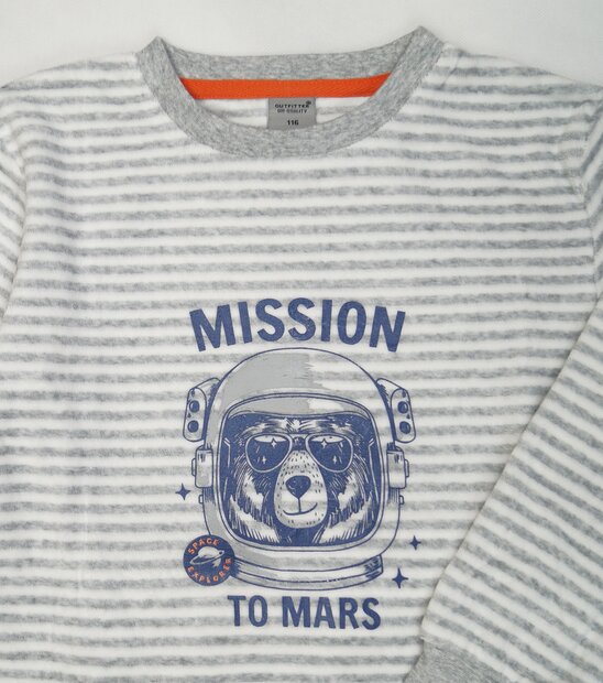 Jongens katoen velours pyjama Art. 251723 Gestreept