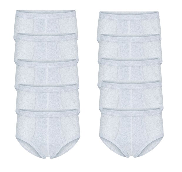 10-Pack heren slips M3000 Grijs Melee