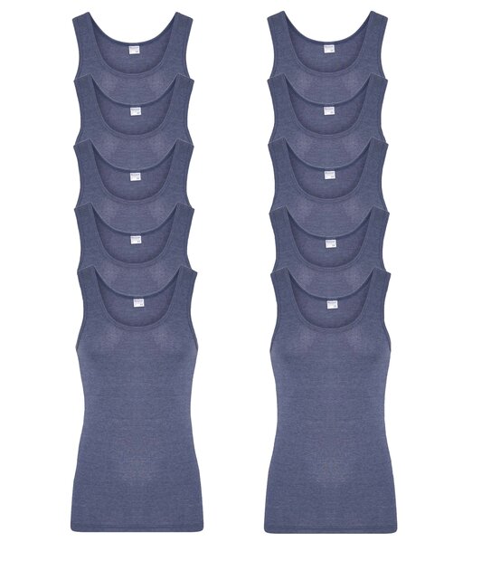 10-Pack Heren singlets Jupiter Blauw