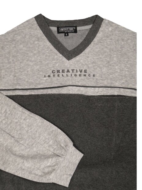 Heren badstof pyjama met V-hals 