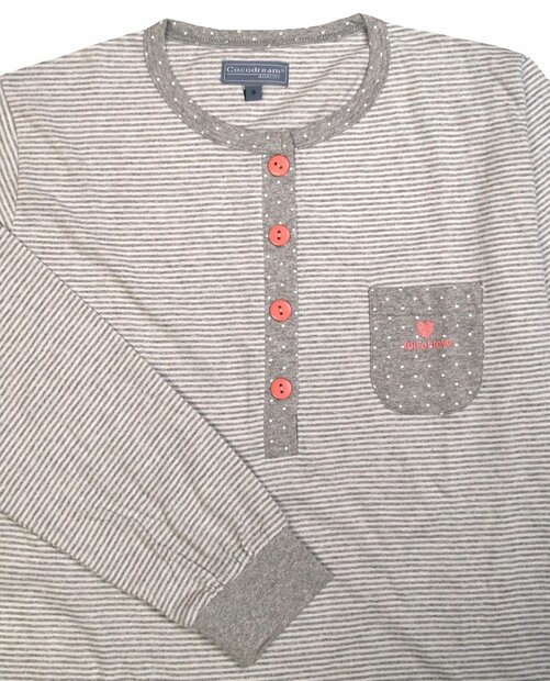Dames  jersey nachthemd 613755 Grijs