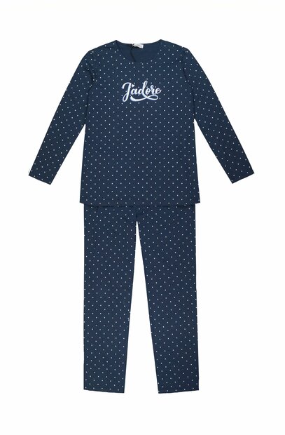 Dames katoenen Pyjama Jade van Gionettic met lange mouw 