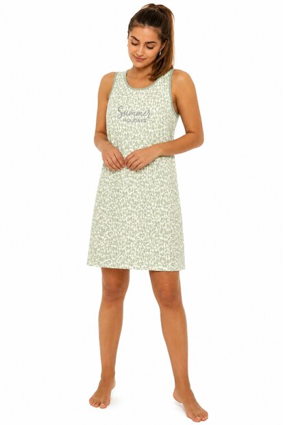 Dames mouwloos Big Shirt 100% katoen groen 