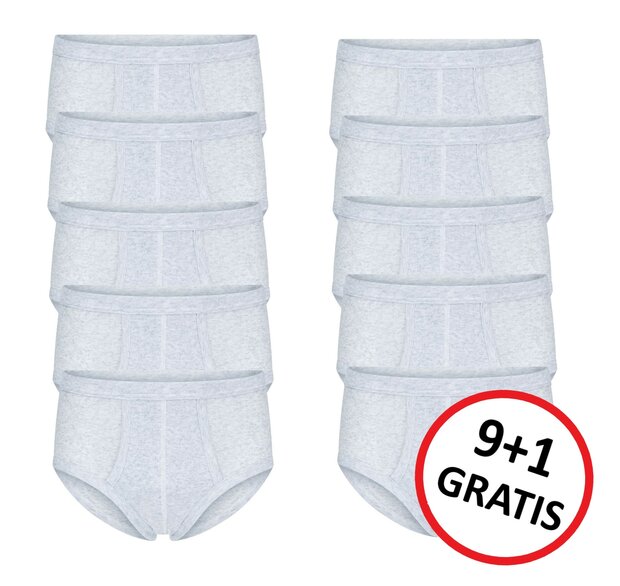 9+1 GRATIS heren slips M3000 Grijs Melee