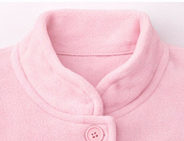 Dames lange ochtendjas met knoopsluiting Roze