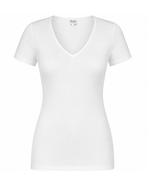 5-pack Dames Beeren  T-shirt met  V-hals en korte mouw M3000 Wit