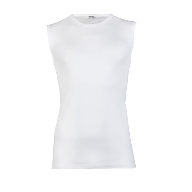 Heren mouwloos shirt met O-Hals M3000 Wit