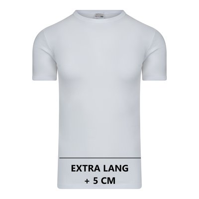 Extra lang heren T-shirt met O-Hals M3000 Wit