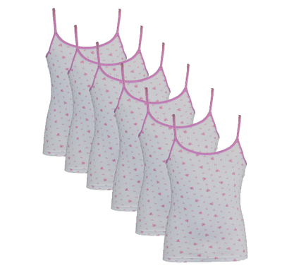 6-Pack Meisjes Tops Love Roze